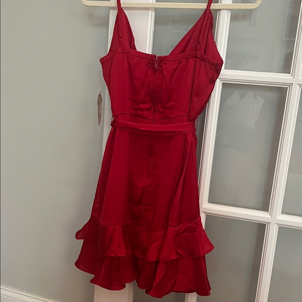 Altar'd State Vibrant Red Wrap Mini Dress - Picture 6 of 6